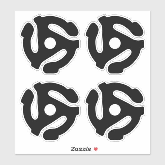 4 COOL Retro  Black 45 spacer DJ Sticker (Vel)