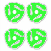 4 COOL Retro  Fluo Green 45 spacer DJ Sticker (Voorkant)