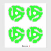 4 COOL Retro  Fluo Green 45 spacer DJ Sticker (Vel)