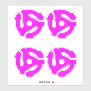 4 COOL Retro Hot Pink 45 spacer DJ Sticker