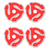 4 COOL Retro  Red 45 voorzetkamer DJ Sticker (Voorkant)