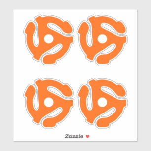 4 COOL Retro Vintage Oranje 45 spacer DJ Sticker