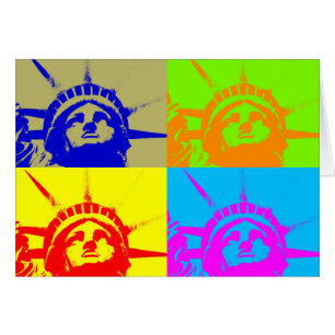 4 Couleur Pop Art Lady Liberty