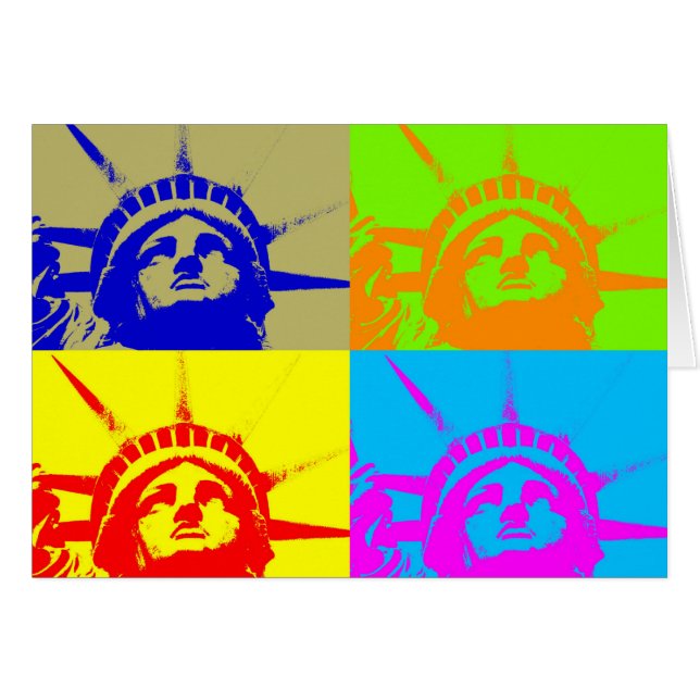 4 Couleur Pop Art Lady Liberty (Devant horizontal)
