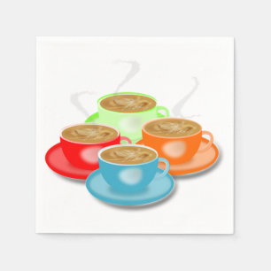4 Cups van koffiepapier servetten