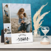 4 Custom Photo Collage Best Mom Ever  Fotoplaat (Zijkant)