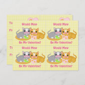 4 de grappige Leuke Valentijnse Kaarten van het Feestdagenkaart (Voorkant / Achterkant)