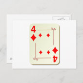 4 de la carte de lecture de diamants (Devant / Derrière)