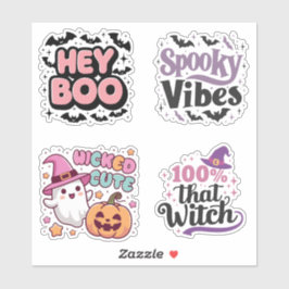 4-delige Halloween-stickerblad – Griezelig knul es Sticker