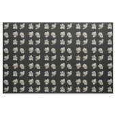 4 différentes fleurs de Magnolia sur tissu noir (Fat Quarter)