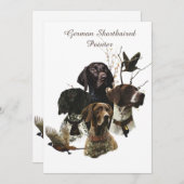 4 Duitse kortharige pointer kleuren Kaart (Voorkant / Achterkant)