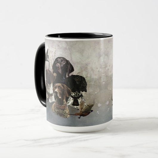 4 Duitse kortharige pointer kleuren Mok (Voorkant links)