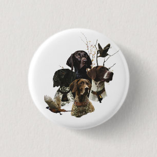 4 Duitse kortharige pointer kleuren Ronde Button 3,2 Cm