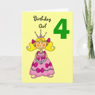 4 éénjarigenprinses (blondehaar) kaart