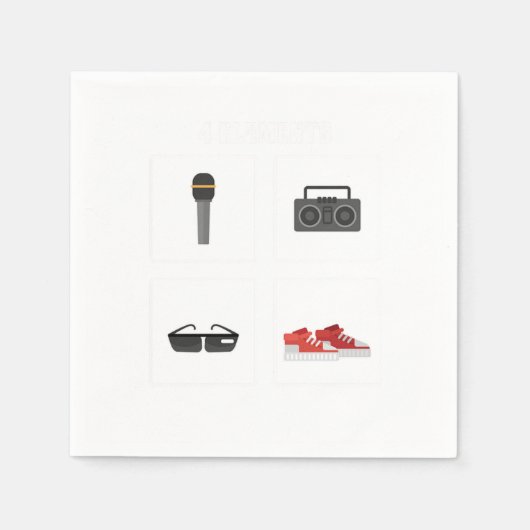 4 Elementen Hip Hop Hipster Servet (Voorkant)