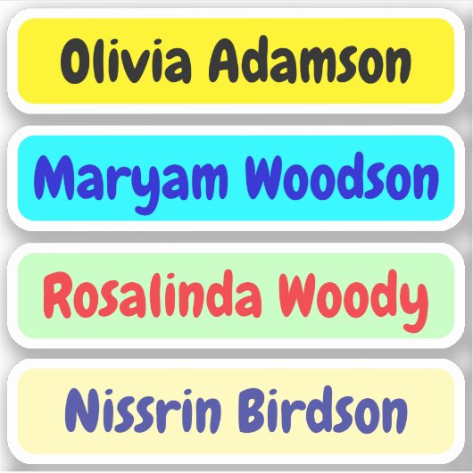 4 Étiquettes - Stickers Long imperméable / Nom (Devant)