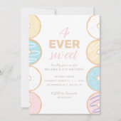 4 Ever Sweet Pastel Donut Invitation de fête d'ann (Devant)