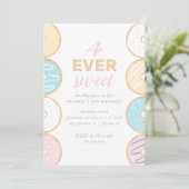 4 Ever Sweet Pastel Donut Invitation de fête d'ann (Debout devant)