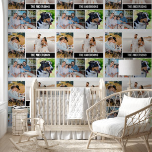 4 Familie Foto Collage Sjabloon Wallpaper Behang