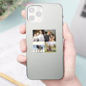 4 Familie Fotocollage Aangepast Sticker (Telefoon)