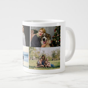 4 Familie Fotocollage op maat Extra Grote Beker