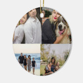 4 Family Photo Collage Custom Keramisch Ornament (Links)
