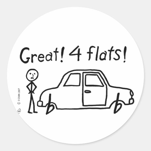 4 Flats Ronde Sticker (Voorkant)