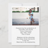 4 Foto (3+1) Hand geletterde naam Afstuderen Aankondiging (Achterkant)