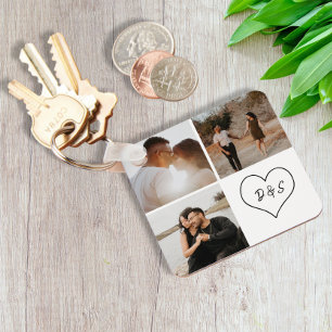 4 Foto Aangepast Initiaal voor inkolling Hartelijk Sleutelhanger