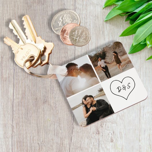4 Foto Aangepast Initiaal voor inkolling Hartelijk Sleutelhanger