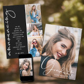 4 Foto Afstuderen Collage Black en White Script Aankondiging