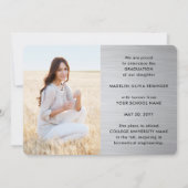 4 Foto Afstuderen Collage Brushed Grey Ombre Aankondiging (Achterkant)