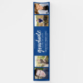 4 Foto Afstuderen Klasse van Afstudeerder Blauw Spandoek (Verticaal)