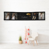 4 Foto Black Gold Congrates Afstuderen Name School Spandoek (Insitu)
