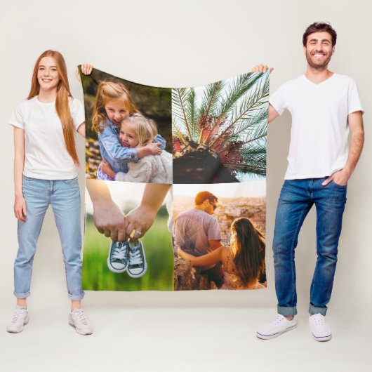 4 Foto Blanket Edge Print Sjabloon Soft Fleece Deken (In situ)
