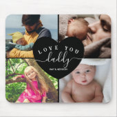 4 Foto Collage Aangepaste tekst Aangepaste pappie Muismat (Voorkant)