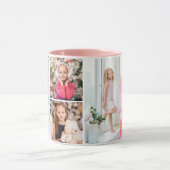 4 Foto Collage aangepaste tekst Abstract Mok (Midden)