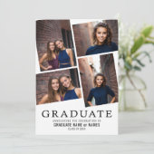 4 Foto Collage Afstuderen konounce - Afstuderen Kaart (Staand voorkant)