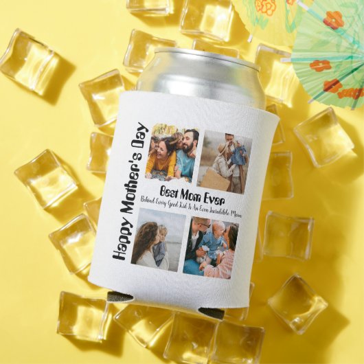 4 Foto Collage Beste mama ooit Blikjeskoeler (Insitu Zomer)