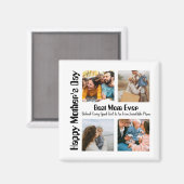 4 Foto Collage Beste mama ooit Magneet (Voorkant / Achterkant)