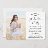 4 Foto Collage Eenvoudig Modern Script Afstuderen Kaart (Achterkant)