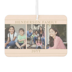 4 Foto Collage Familienaam Blush Pink Gold Heart Luchtverfrisser