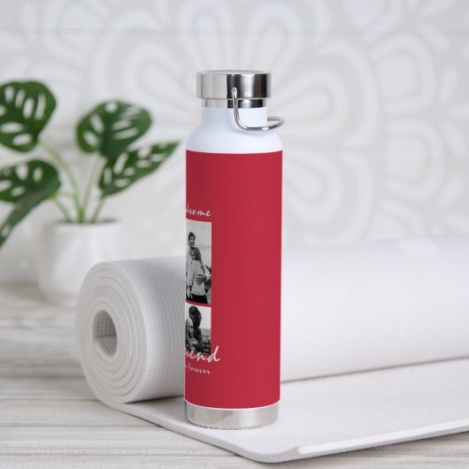 4-foto Collage Forever Boyfriend Valentijnsdag Waterfles (Yoga)