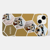 4 Foto Collage - funky hexagon patroon goud Case-Mate iPhone Case (Achterkant (horizontaal))