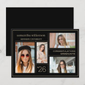 4 Foto Collage Gefeliciteerd Afstuderen Notitiekaartje (Voorkant / Achterkant)