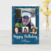 4 Foto Collage Gelukkige Verjaardag Kaart (Gele Bloem)