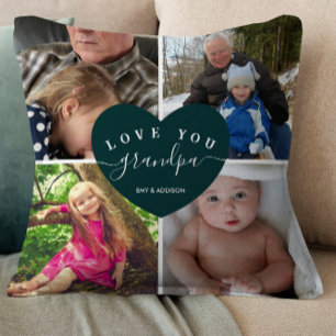 4 Foto collage Grandpa Gifts Personalized Family Kussen