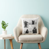 4 Foto Collage Huwelijksjubileum Naam & Datum Kussen (Stoel)