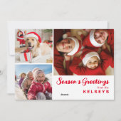 4 Foto Collage Kerstmis Feestdagenkaart (Achterkant)