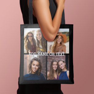 4 Foto Collage - KIJS UW Achtergrondkleur Tote Bag